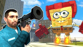 ROBOT SPONGEBOB IS TRYING TO OBLITERATE ME! - Garry's Mod Gameplay