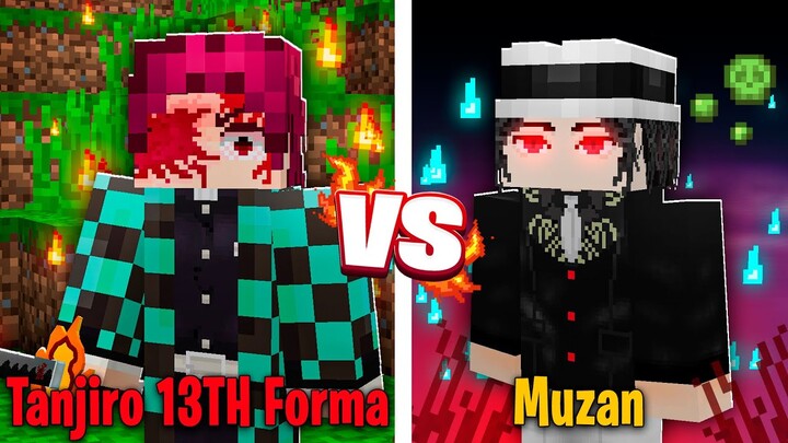 Tanjiro 13th Forma VS Muzan no Minecraft (Kimetsu no Yaiba)