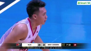 BACK TO BACK THREE NG BRGY. GINEBRA plus floater ni TENORIO( SEMIS GAME 1 GINEBRA VS NLEX