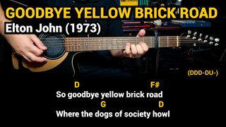 Goodbye Yellow Brick Road - Elton John (1973) Easy Guitar Chords Tutorial with Lyrics Part 3 SHORTS