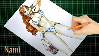 DRAWING NAMI IN BIKINI (ONE PIECE) | ワンピース] | Speed Drawing | Art 11