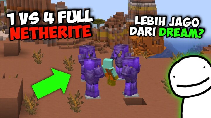 LEBIH HEBAT DARI DREAM!?! Minecraft Speedrunner Vs 4 Hunter FULL NETHERITE Analysis