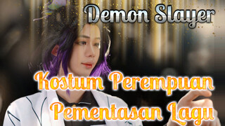 Menyanyikan Lagu Tema Demon Slayer dalam Kostum Perempuan!