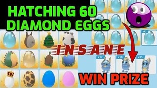 HATCHING OPENING 60 DIAMOND EGGS - ADOPTMEGIVEAWAY (PLAYADOPTMEROBLOX, PLAYADOPTMETRADES)