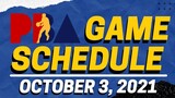 PBA GAME SCHEDULE OCTOBER 3, 2021 | 2021 PBA PHILIPPINE CUP