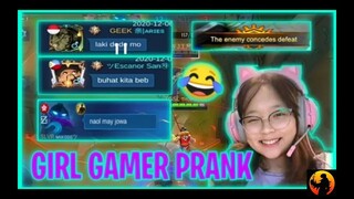 NAGPANGGAP NG BABAE SA ML PRANK!!! PRANK#1 ENEMY AUTO SURRENDER | MLBB