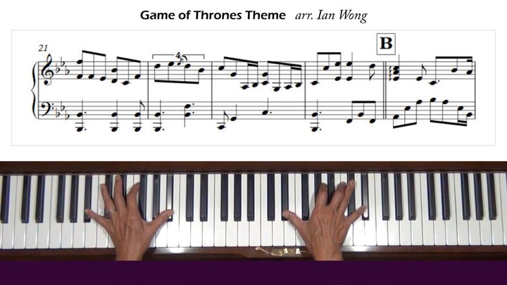 Game of Thrones Theme (arr. Ian Wong) Piano Tutorial