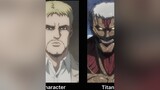 Characters From Attack On Titan And Their Titan Form aot fyp edit anime viral AttackOnTitan animeedit aotedit titans trending foryou 123