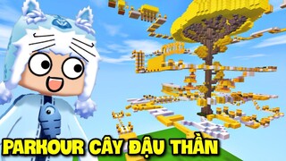 MEOWPEO CHÓNG MẶT PARKOUR VÒNG QUANH CÂY ĐẬU THẦN KHỔNG LỒ TRONG MINI GAME MINI WORLD