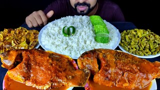 TWO FULL FISH CURRY, PARWAL FRY, VEG FRY, RICE, CUCUMBER, GREEN CHILI MUKBANG ASMR | #LiveToEATT