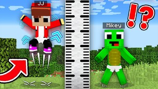 Who jumps higher Baby Mikey & JJ HIGHEST JUMPING in Minecraft challenge (Maizen Mizen Mazien)