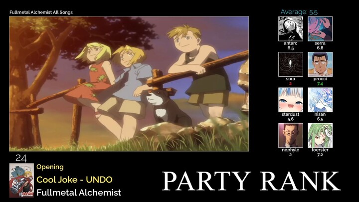 Fullmetal Alchemist All Songs - Party Rank