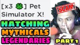 Hatching Mythical And Legendary Pets x3 Lucky In Pet Simulator X | Roblox Tagalog Part 1