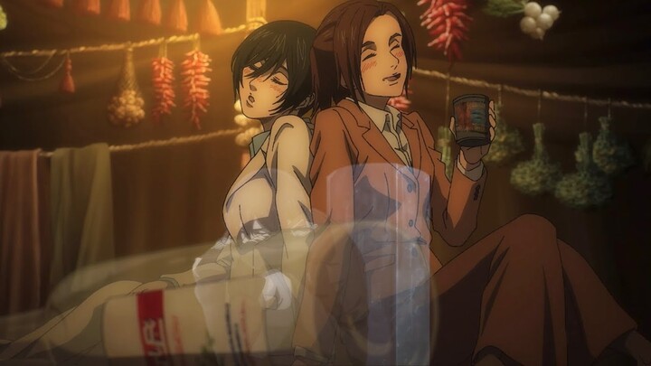 Mikasa and Sasha being bestfriends
