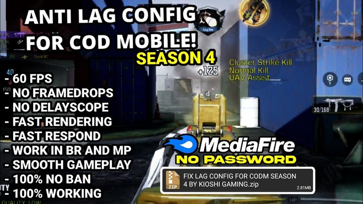 NO LAG CONFIG IN CALL OF DUTY MOBILE SEASON 4 | LOW-MAX 60FPS BR/MP | FIX LAG COD MOBILE | KIOSHI