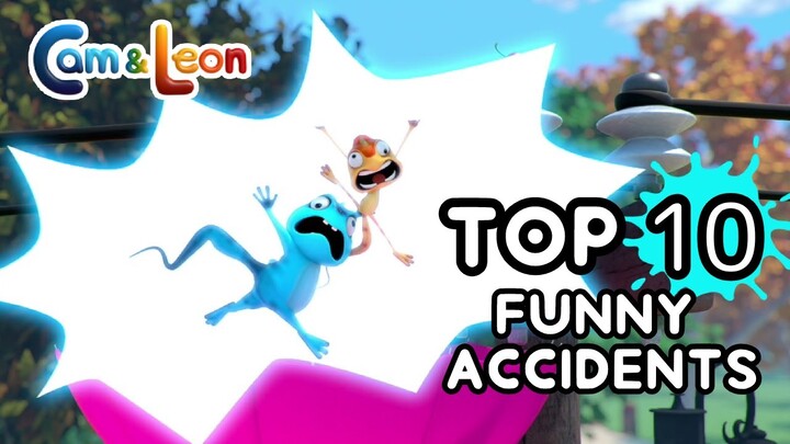 Cam & Leon | TOP 10 FUNNY ACCIDENTS | Funny Cartoon | Cartoon for Kids