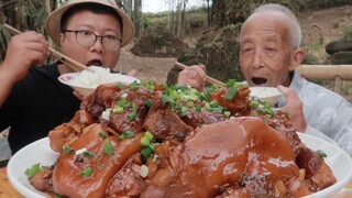 Countryside Recipe & Mukbang | Spicy Pig's Trotters