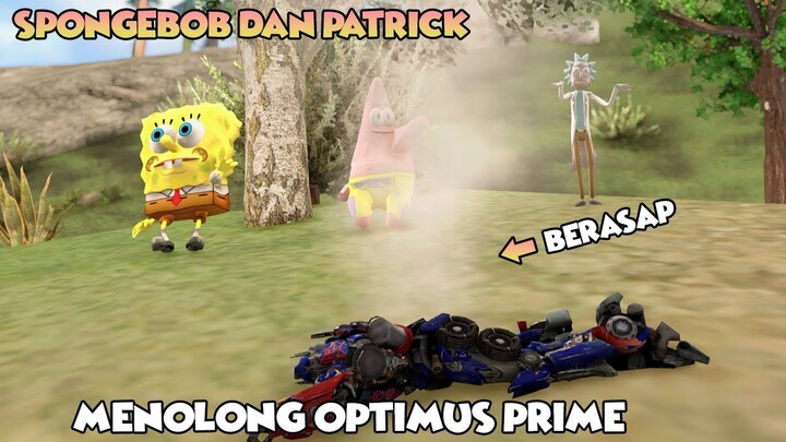 SPONGEBOB DAN PATRICK MENOLONG ROBOT TRANSFORMER OPTIMUS PRIME - GTA Lucu Spongebob