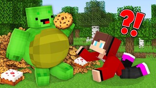 JJ and Mikey Became FAT in Minecraft - Maizen Parody