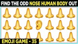 Nose Emoji Human Body Odd One Out Emoji Games No 35 | Find The Odd Emoji One Out