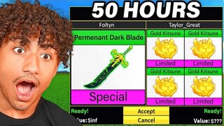 Trading PERMANENT DARK BLADE For 50 HOURS.. (Blox Fruits)