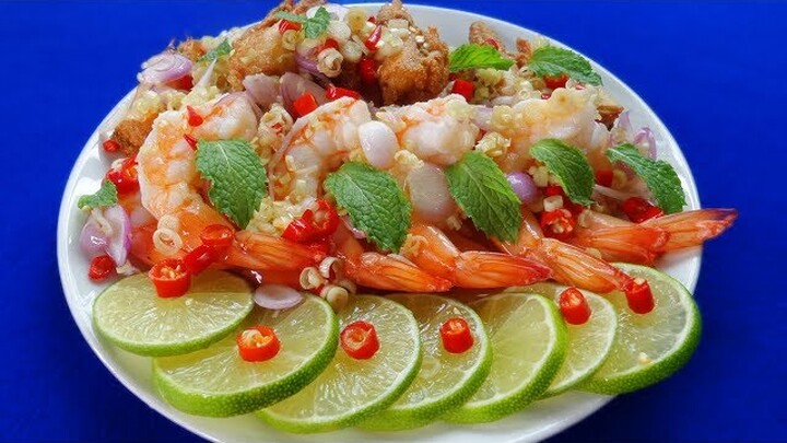 Món Ăn Ngon - GỎI TÔM KIỂU THÁI cay ngon quá đã