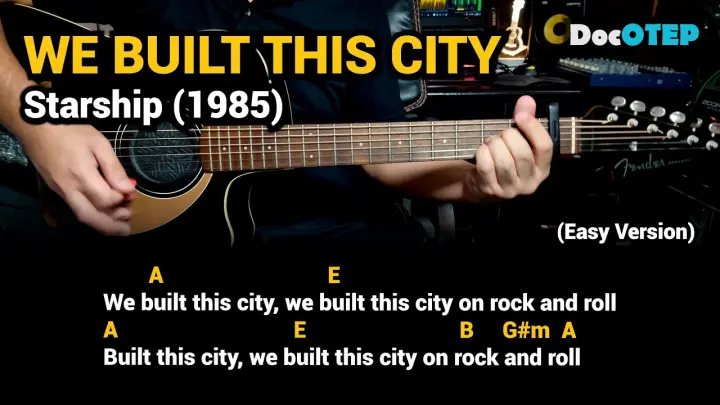 We Built This City - Starship (1985) (Easy Guitar Chords Tutorial with Lyrics)