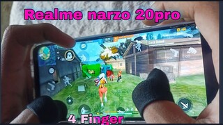 Realme narzo 20pro free fire gameplay test 4 finger claw handcam m1887 onetap headshot 90HZ display