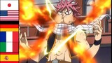 Natsu's Lightning Flame Dragon Breath In 6 Different Languages | Fairy Tail