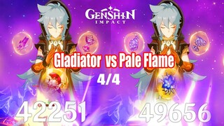 Pale Flame vs Gladiator 4 Set Razor Damage Comparison - Genshin Impact