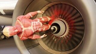 人被吸进飞机发动机会发生什么？油管一亿播放的原子动画来啦！