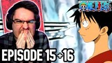 LUFFY VS KURO!! (PART 2) | One Piece Episode 15 & 16 REACTION | Anime Reaction