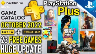 HUGE NEW PS PLUS UPDATE! 23 FREE PS+ Extra/Premium Games REVEALED (PlayStation Plus October 2022)