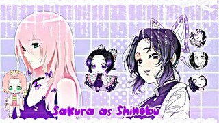 °•°Team 7 + Hinata and Ino React to Sakura as Shinobu Kochou°•°(🇧🇷 🇺🇸)||Gacha Club|| {Narusasusaku}