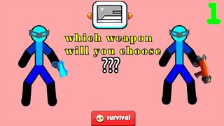 Mini Gun vs Hyper Gun | Which weapon will you choose in survival mode | Part 1