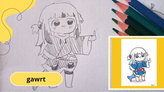 drawing gawrt (girls shark) easy drawing anime