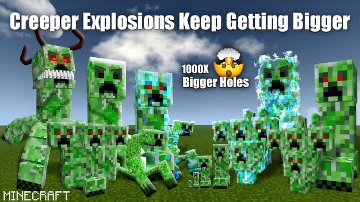 Creeper Explosions Bigger Than Nuclear Bomb in Minecraft