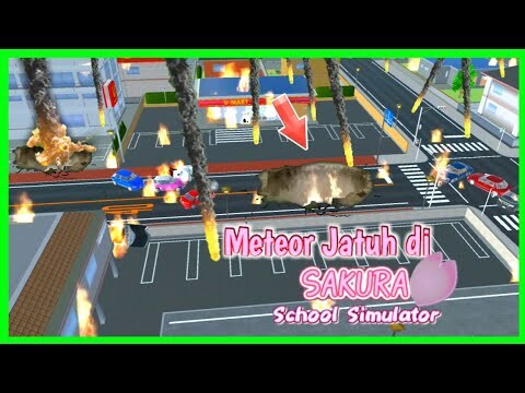 Meteor jatuh di Sakura School Simulator