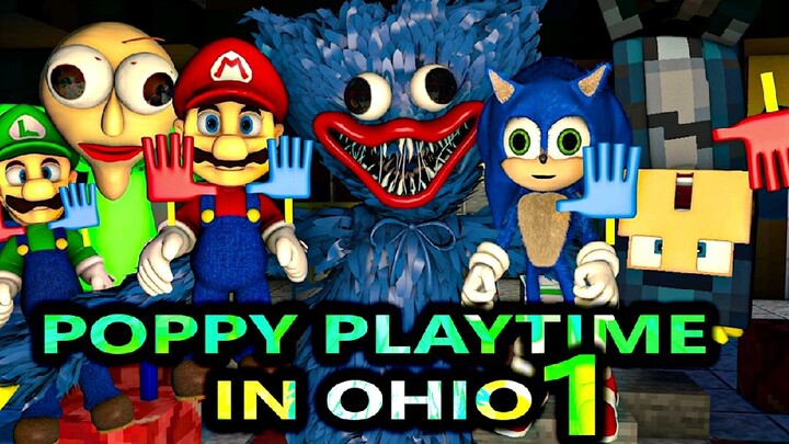 FUNNIEST Poppy Playtime IN OHIO CHALLENGE #1 Ft. Huggy Baldi Mario Sonic Steve Minecraft Animation