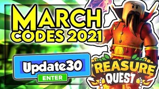 All "New Update 30 Working Codes 2021 in Roblox Treasure Quest
