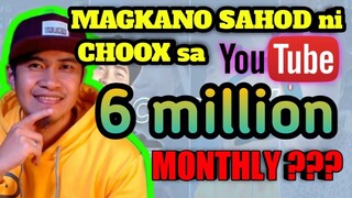 MAGUGULAT KA SA SAHOD NI CHOOX SA YOUTUBE! 😱😱😱