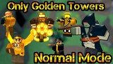 SOLO Only Golden Towers Normal Mode Roblox Tower Defense Simulator