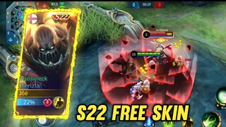 S22 free Skin Gameplay || Terizla S22 Free skin Rustwreck Skills And Effects Mobile Legends || MLBB