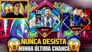 NUNCA DESISTA🔥 MEGA PACK OPEN EM BUSCA DO MESSI,MBAPPÉ E LEWA 106😱*EA ME BLOQUEOU*  FIFA MOBILE 23