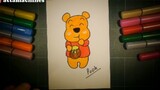How to draw pooh ( vẽ gấu pooh )