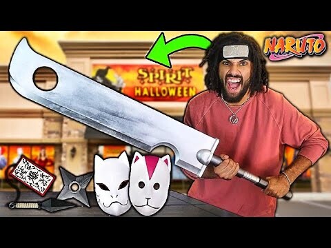 Hunting For ALL THE NARUTO MERCH AT SPIRIT HALLOWEEN!! *WE FOUND THE EXACUTION BLADE!!*