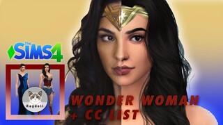 SIMS 4 |  CAS |  GALE GADOT as Wonder Woman 💪😀 - Satisfying CC build + CC LIST