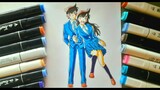 Drawing Shinichi x Ran | Detective Conan | HT Art