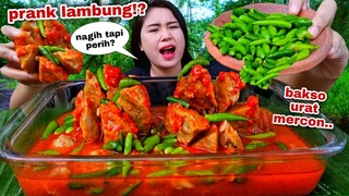 PEDAS DOWER⁉️ BAKSO URAT MERCON CABE RAWIT MENTAH MUKBANG UGAL UGALAN#makancabementah