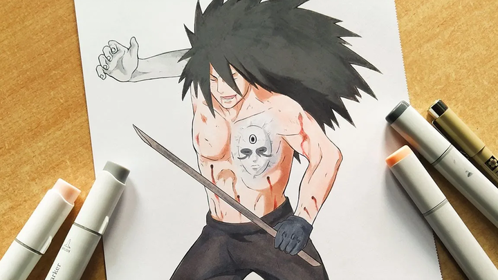 วิธีการวาด Madara Uchiha - Naruto ทีละขั้นตอนการสอน